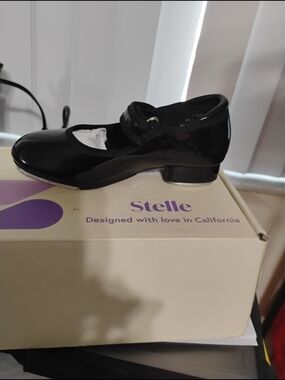 Stelle Black Patent Mary Jane Flats